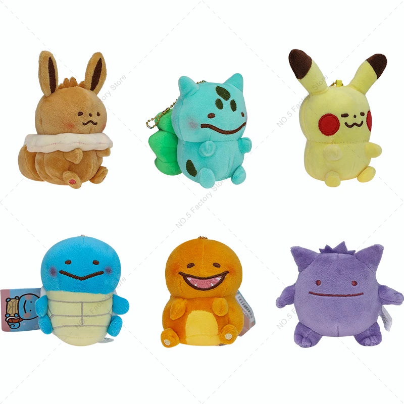 6 Styles Pokemon Gengar Eevee Bulbasaur Squirtle Charmander Plush Doll Backpack Pendant Keychain Stuffed Toy Halloween Gift