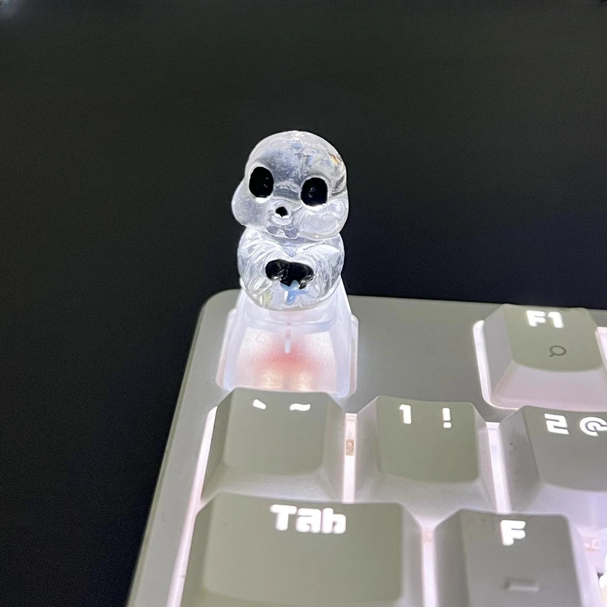 1Pcs Cute Halloween Skeleton Ghost Key caps Cross Axis Mechanical Keyboard Accessories