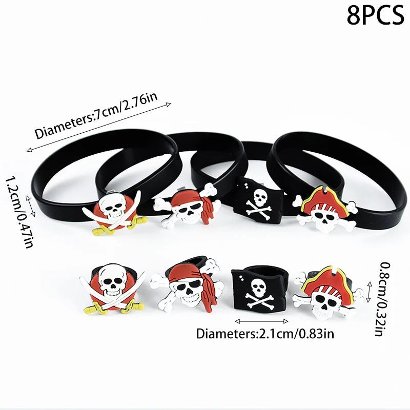 Pirate Theme Party Decoration Pirate Hat Pistol  Eye Patch Telescope Compass Treasure Toys For Kids Gift Halloween Cosplay Prop