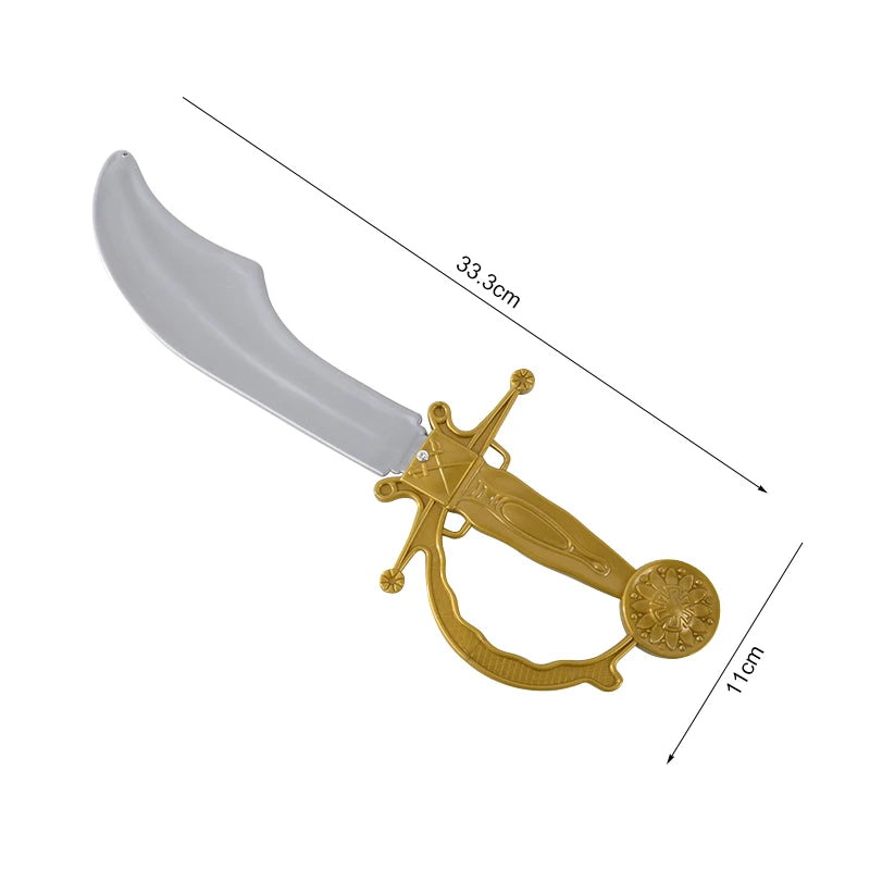 Pirate Theme Party Decoration Pirate Hat Pistol  Eye Patch Telescope Compass Treasure Toys For Kids Gift Halloween Cosplay Prop