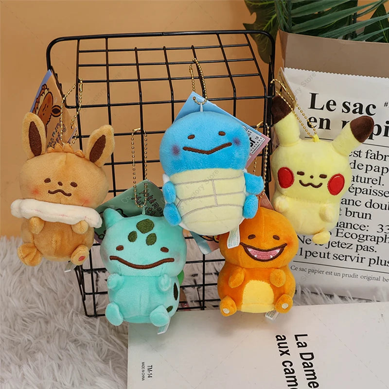 6 Styles Pokemon Gengar Eevee Bulbasaur Squirtle Charmander Plush Doll Backpack Pendant Keychain Stuffed Toy Halloween Gift
