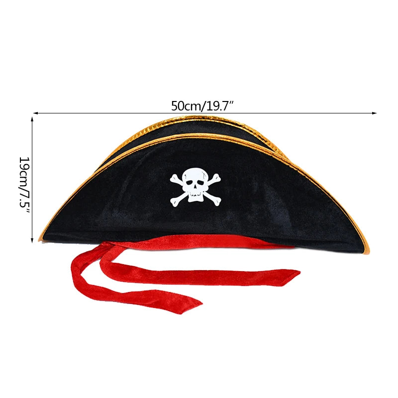 Pirate Theme Party Decoration Pirate Hat Pistol  Eye Patch Telescope Compass Treasure Toys For Kids Gift Halloween Cosplay Prop