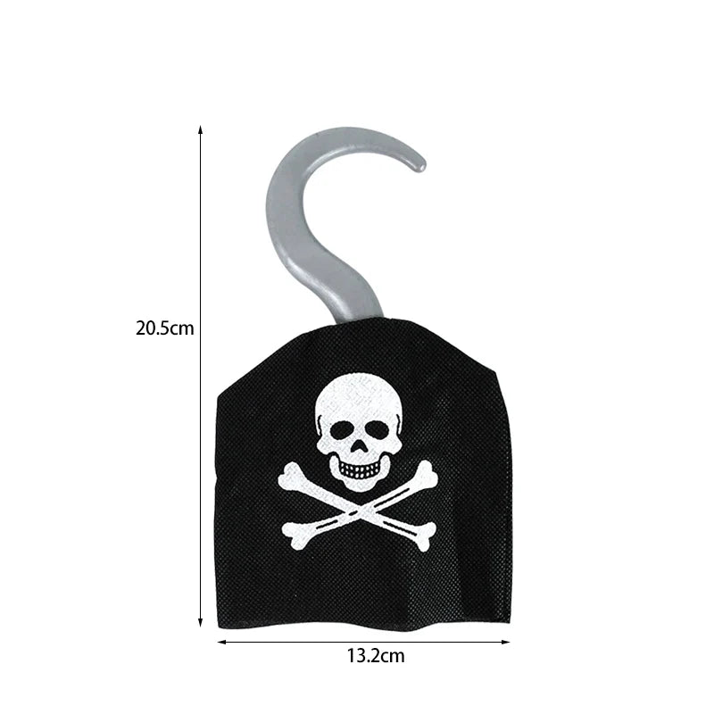 Pirate Theme Party Decoration Pirate Hat Pistol  Eye Patch Telescope Compass Treasure Toys For Kids Gift Halloween Cosplay Prop