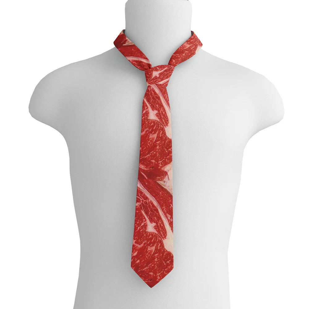 8cm Unisex meat style design tie fashion hot food printing men's tie fun wedding party Halloween shirt accessories