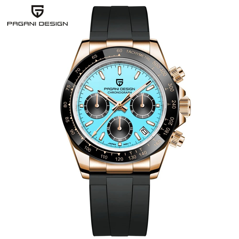 PAGANI DESIGN 2024 New PD-1644 Meteorite Dial Fashion Men Quartz Wristwatches 100M Sapphire Glass Chronograph relogio masculino