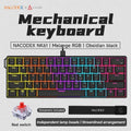 AJAZZ NK61 Wired Mechanical Keyboard 61 Keys 60% Compact  Hot Swappable Red Switch RGB Backlit Portable for Gaming Laptop Gamer