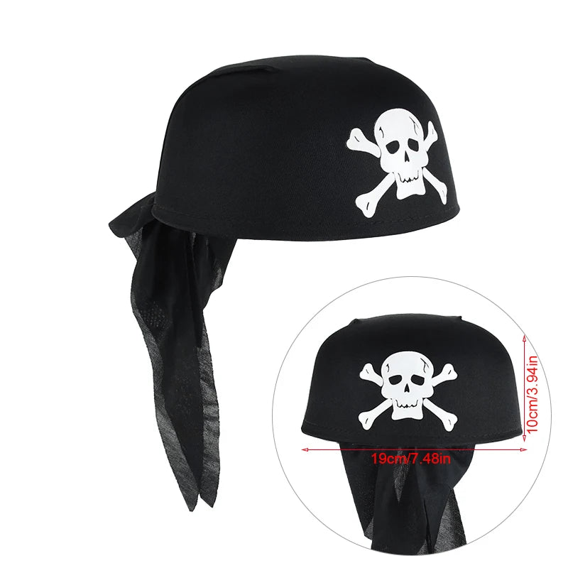 Pirate Theme Party Decoration Pirate Hat Pistol  Eye Patch Telescope Compass Treasure Toys For Kids Gift Halloween Cosplay Prop