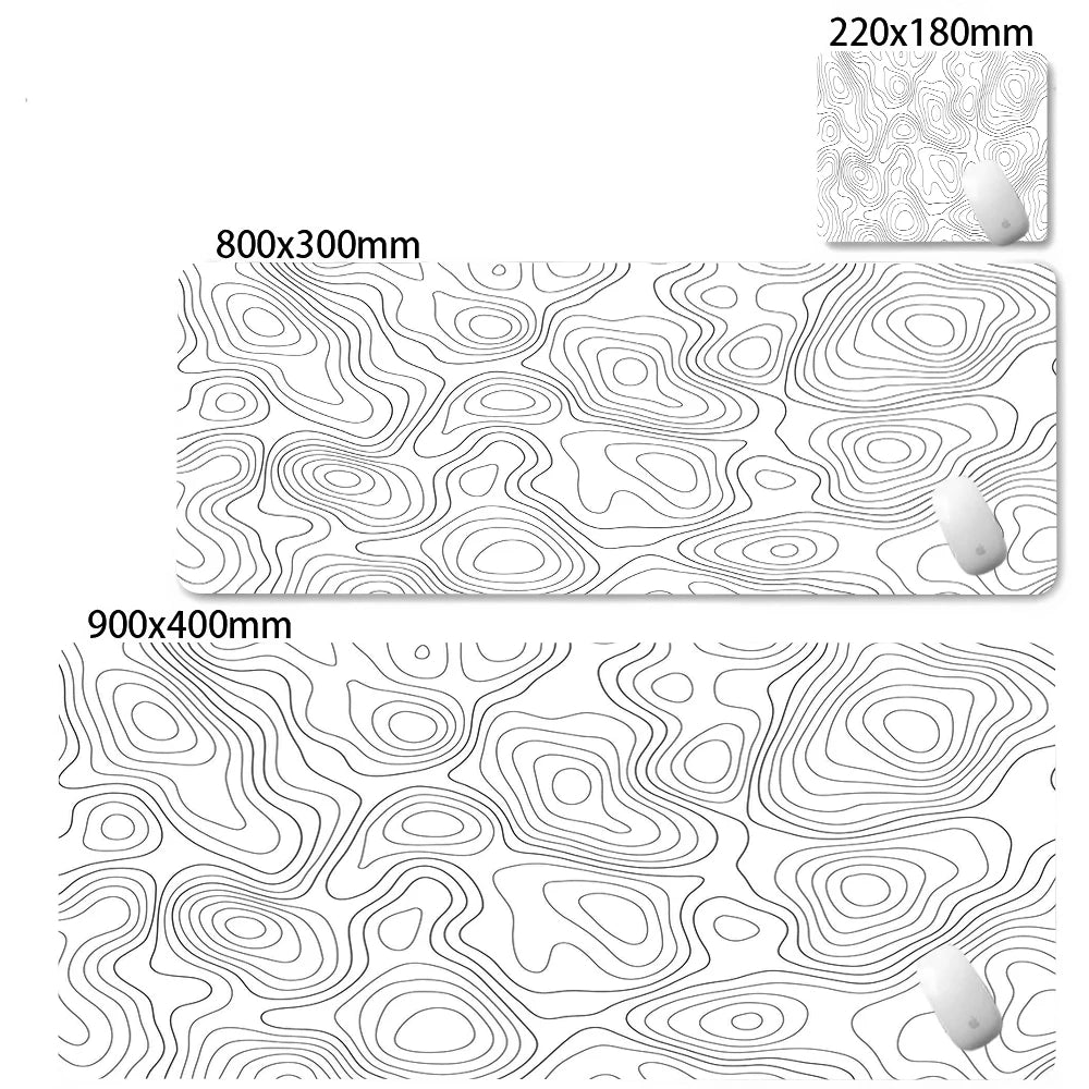 CIFBUY Large Gaming Mouse Pad Black White Strata Abstract Design Non-Slip Office Desk Mat Lock Stitched Edge for Computer Keyboa