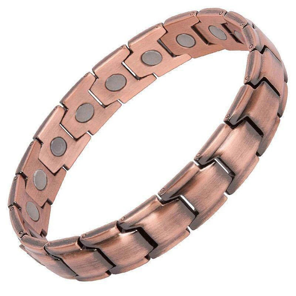 Fashionable Retro Style Cross-shaped Full Magnetic Copper Bracelet, Dark Ghost Magnetic Stone Bracelet, Halloween/Christmas Jewe