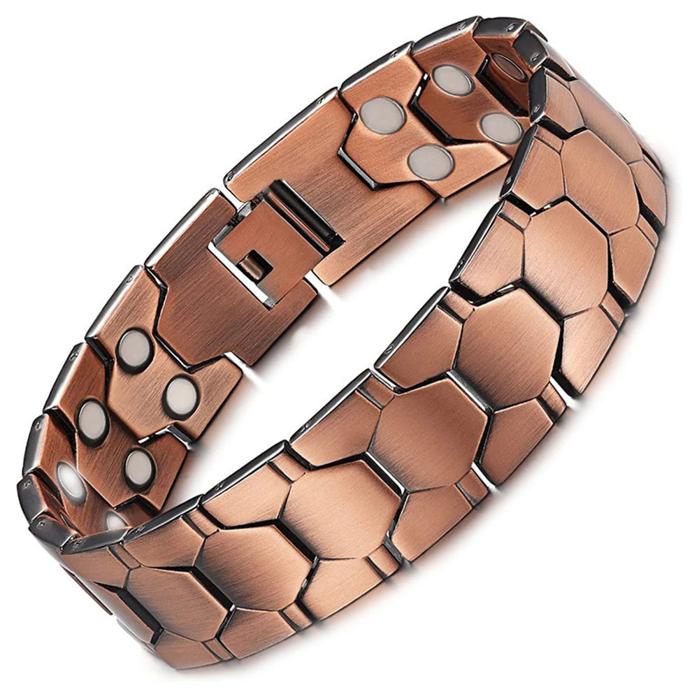 Fashionable Retro Style Cross-shaped Full Magnetic Copper Bracelet, Dark Ghost Magnetic Stone Bracelet, Halloween/Christmas Jewe