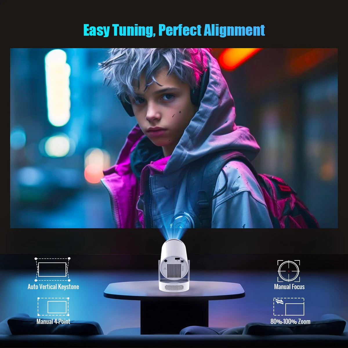 Magcubic 8K Wifi6 Projector 290ANSI Android 14 Dual WIFI Allwinner H726 BT5.0 1280*720P Home Cinema Outdoor Portable HY300 Pro +