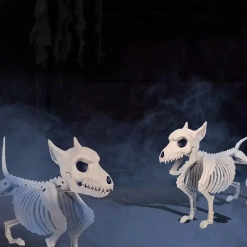 Halloween Creative Home Ornament Animal Skeleton Decoration Little Wolf Skeleton Indoor Outdoor Garden Halloween Decoration