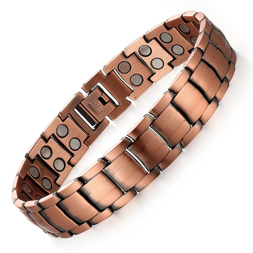 Fashionable Retro Style Cross-shaped Full Magnetic Copper Bracelet, Dark Ghost Magnetic Stone Bracelet, Halloween/Christmas Jewe