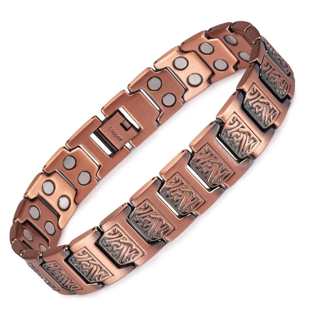Fashionable Retro Style Cross-shaped Full Magnetic Copper Bracelet, Dark Ghost Magnetic Stone Bracelet, Halloween/Christmas Jewe