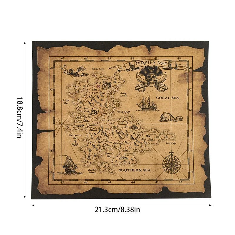 Pirate Theme Party Decoration Pirate Hat Pistol  Eye Patch Telescope Compass Treasure Toys For Kids Gift Halloween Cosplay Prop