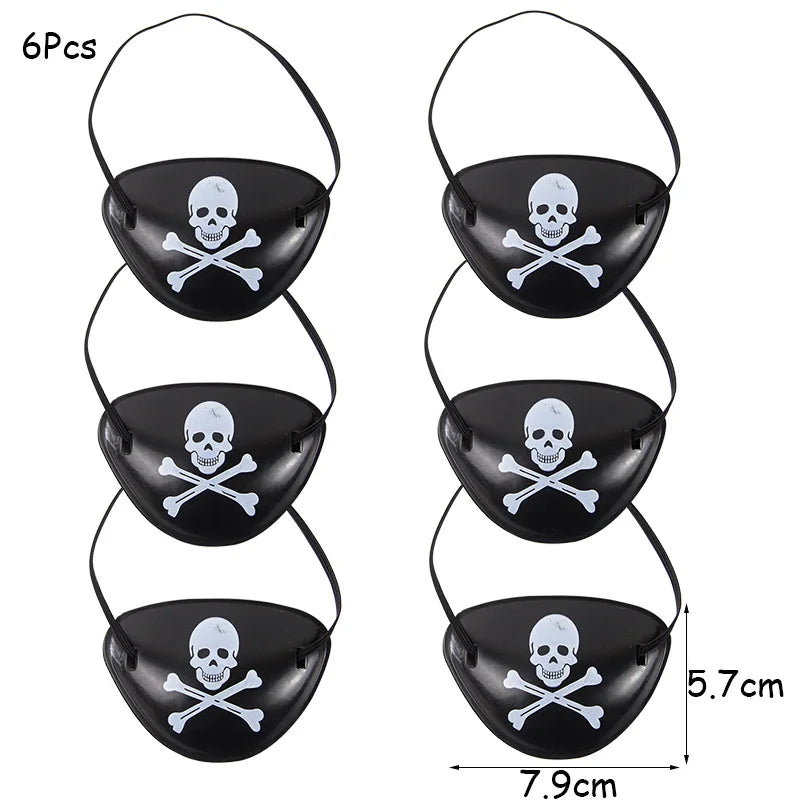 Pirate Theme Party Decoration Pirate Hat Pistol  Eye Patch Telescope Compass Treasure Toys For Kids Gift Halloween Cosplay Prop