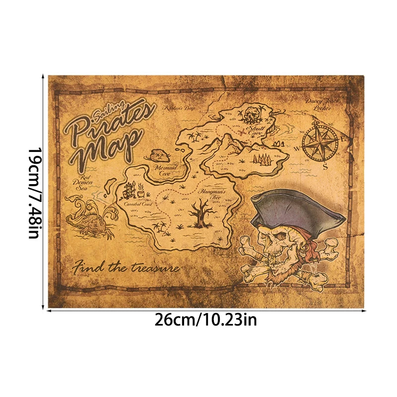 Pirate Theme Party Decoration Pirate Hat Pistol  Eye Patch Telescope Compass Treasure Toys For Kids Gift Halloween Cosplay Prop