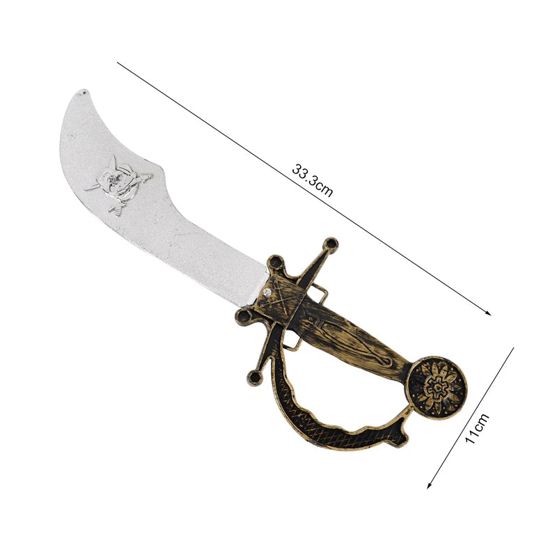 Pirate Theme Party Decoration Pirate Hat Pistol  Eye Patch Telescope Compass Treasure Toys For Kids Gift Halloween Cosplay Prop